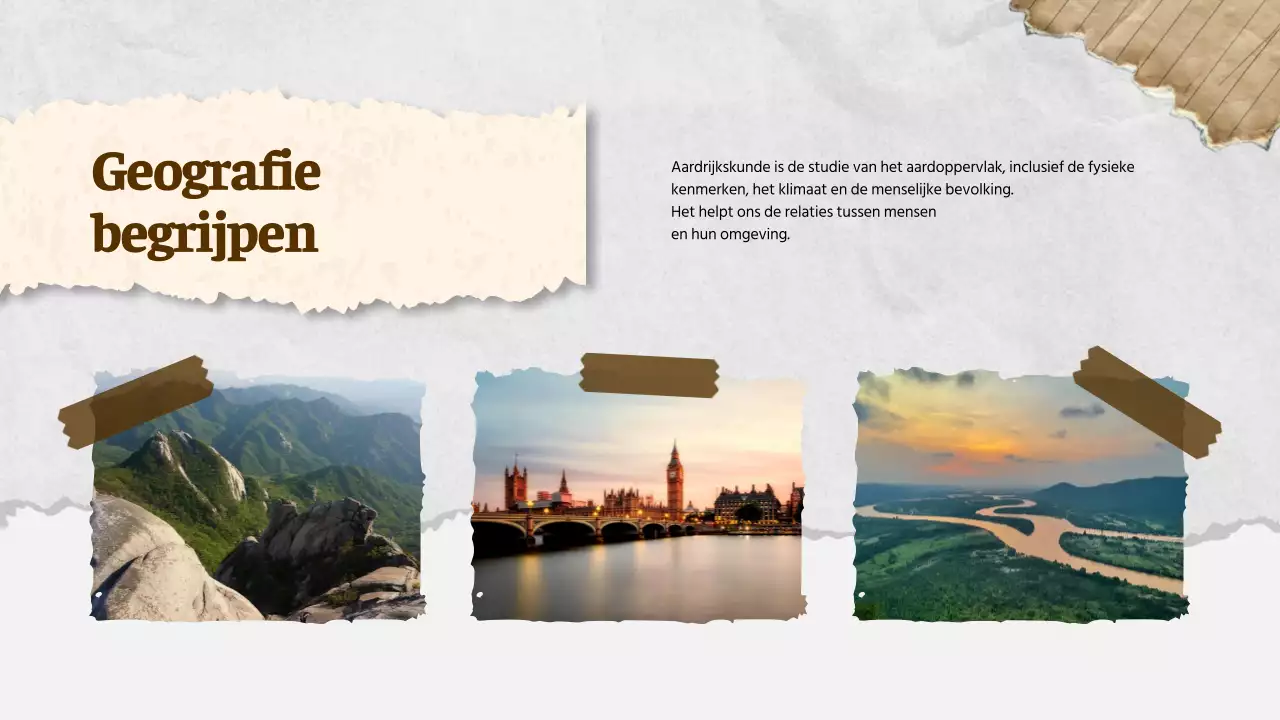 Klassiek wereldaardrijkskundemateriaal Bruin Ivoor