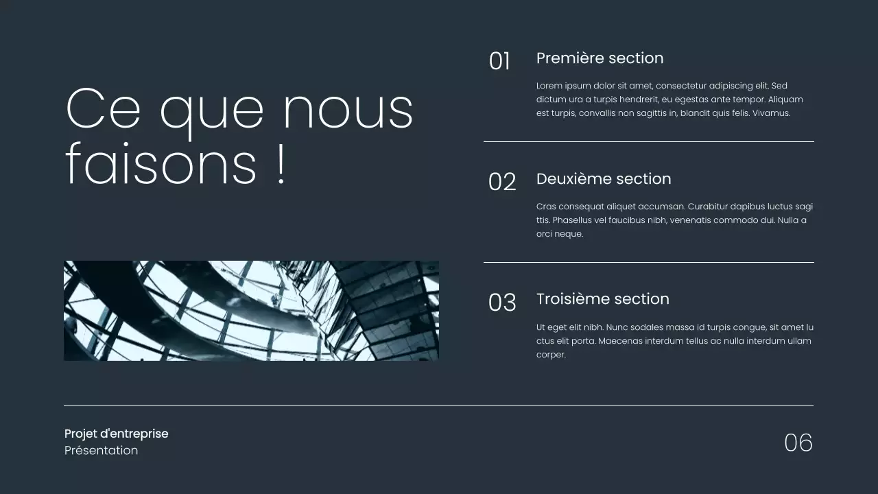 Proposition de projet d'entreprise simple et minimale