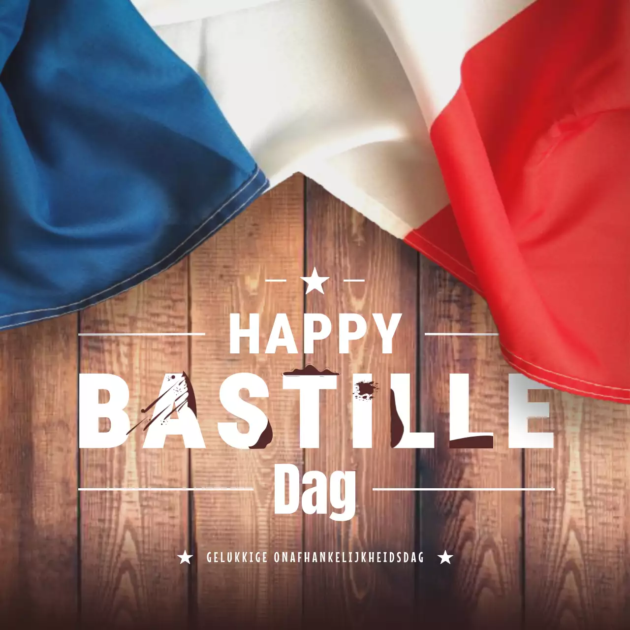 Rood en Wit Modern Happy Bastille Day Publiciteit