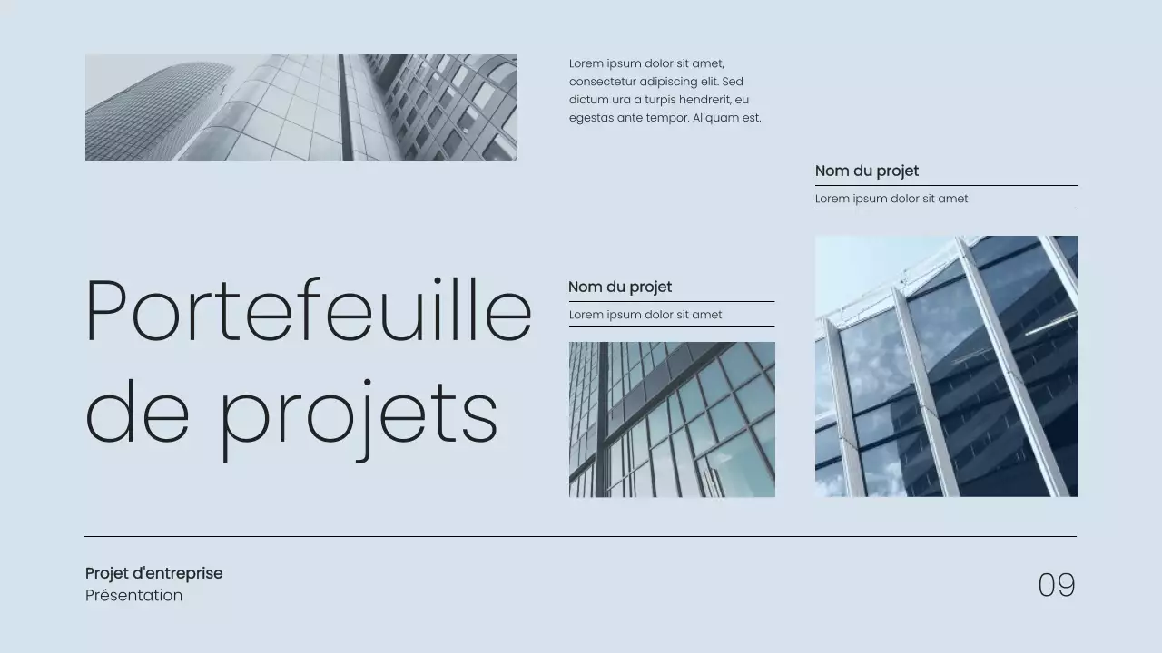 Proposition de projet d'entreprise simple et minimale