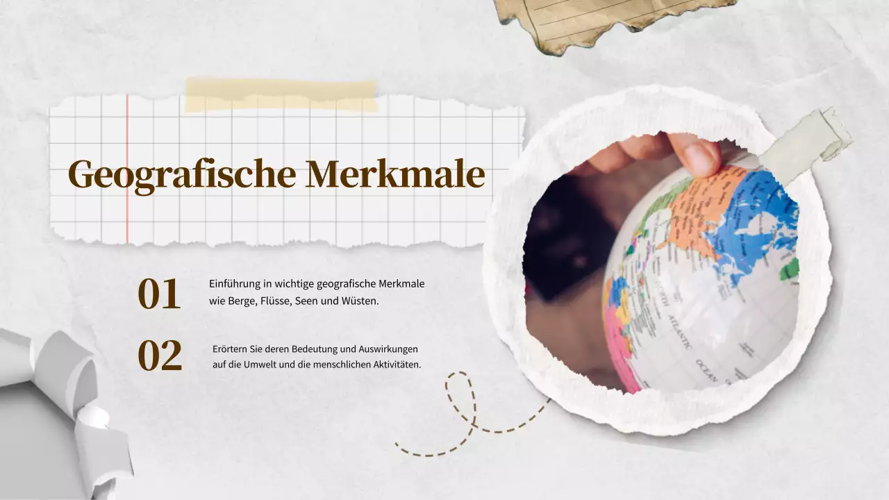 Braunes Elfenbein Klassisches Weltgeographie Unterrichtsmaterial