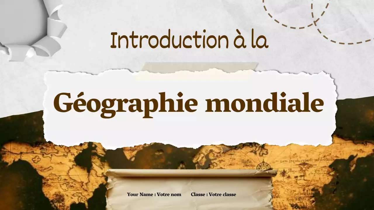 Brown Ivory Classic World Geography Class Material