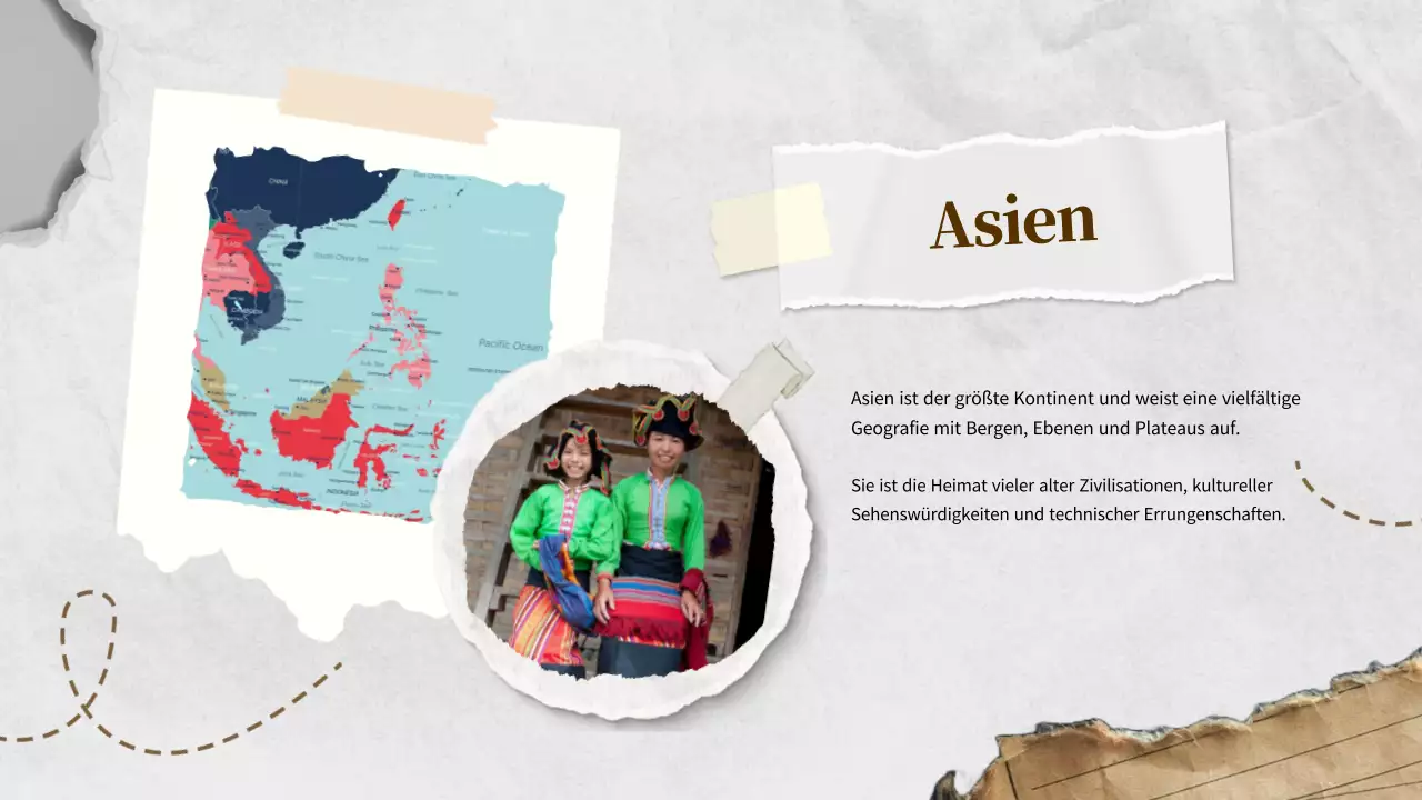 Braunes Elfenbein Klassisches Weltgeographie Unterrichtsmaterial