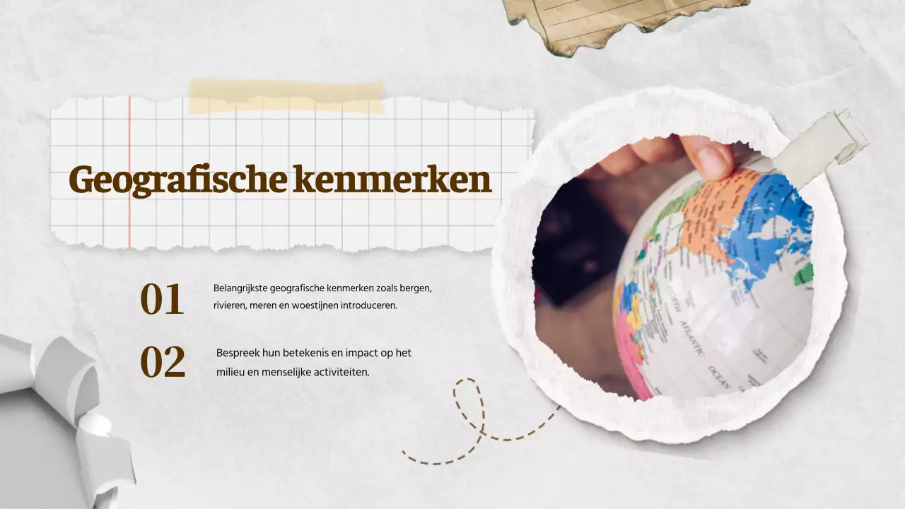 Klassiek wereldaardrijkskundemateriaal Bruin Ivoor