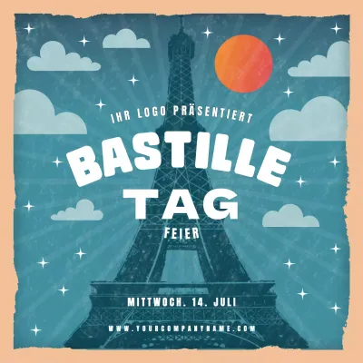 Blaue Illustrationsvorlage Post Bastille Day