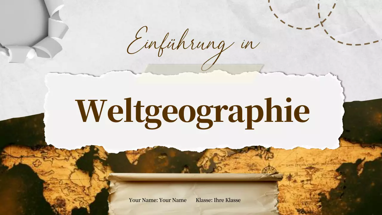 Braunes Elfenbein Klassisches Weltgeographie Unterrichtsmaterial