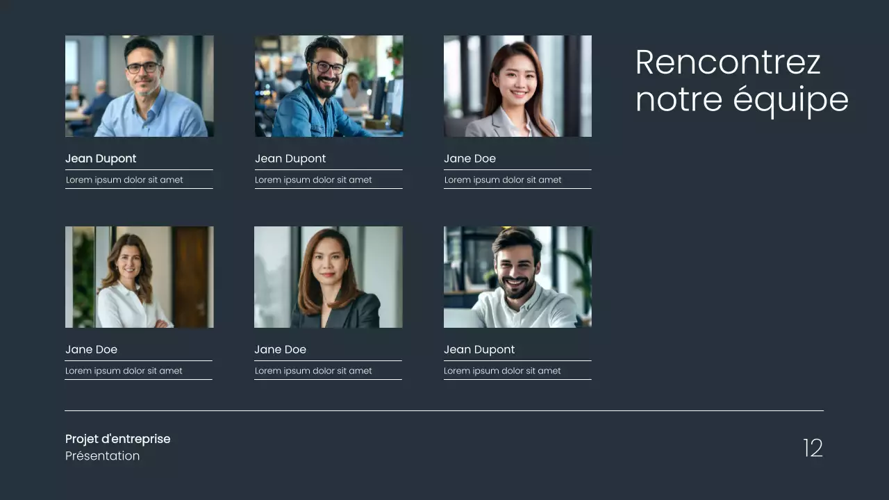 Proposition de projet d'entreprise simple et minimale