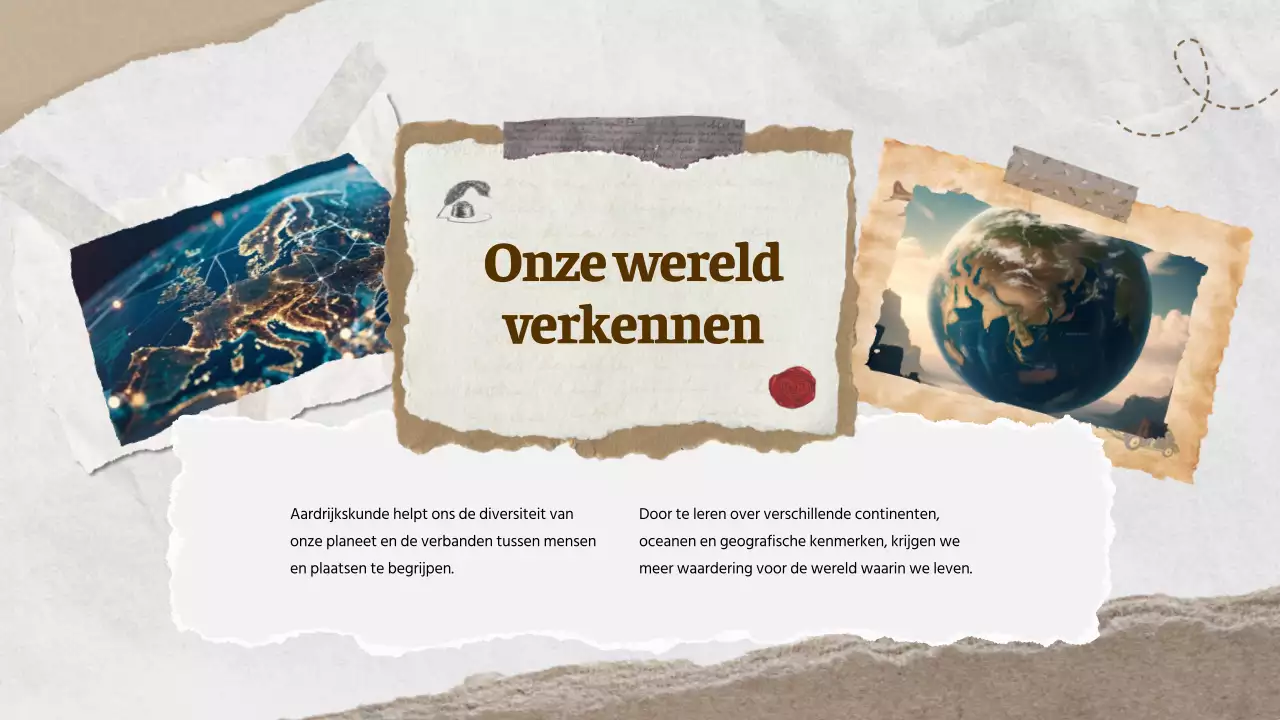 Klassiek wereldaardrijkskundemateriaal Bruin Ivoor