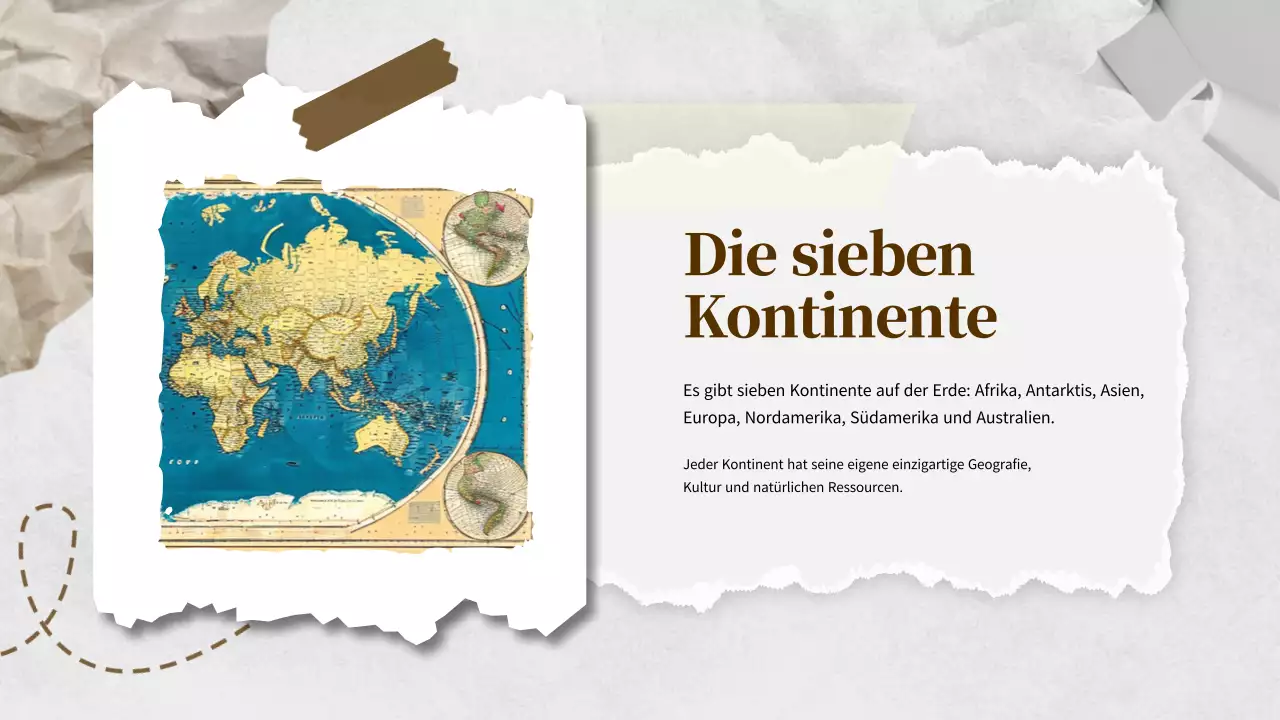 Braunes Elfenbein Klassisches Weltgeographie Unterrichtsmaterial