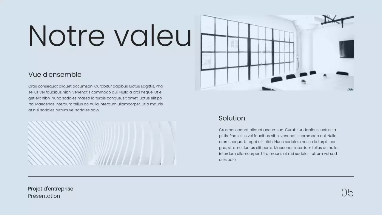 Proposition de projet d'entreprise simple et minimale