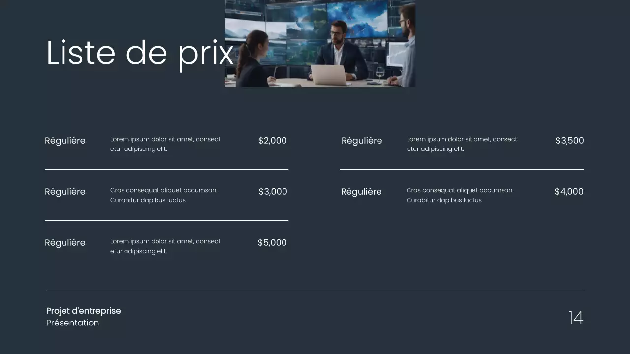 Proposition de projet d'entreprise simple et minimale