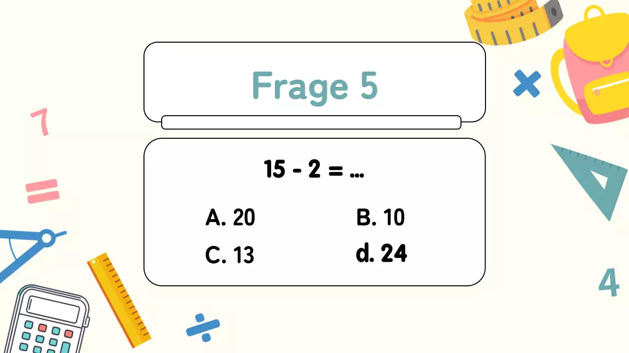 Yellow Plain Mathematik Quiz Studienmaterial