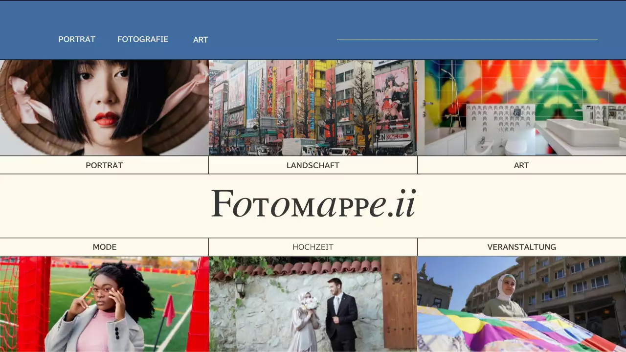 Rosa und blauer Trend Kreativ-Portfolio