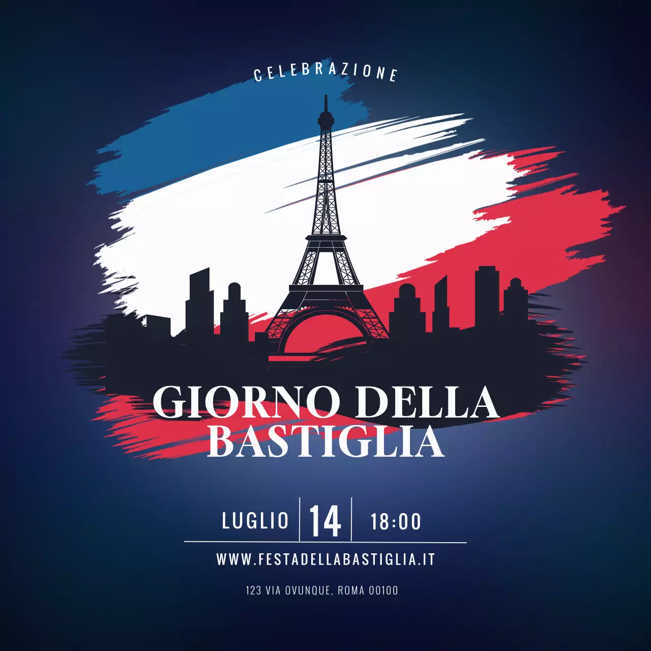 Festa della Bastiglia moderna rossa e blu