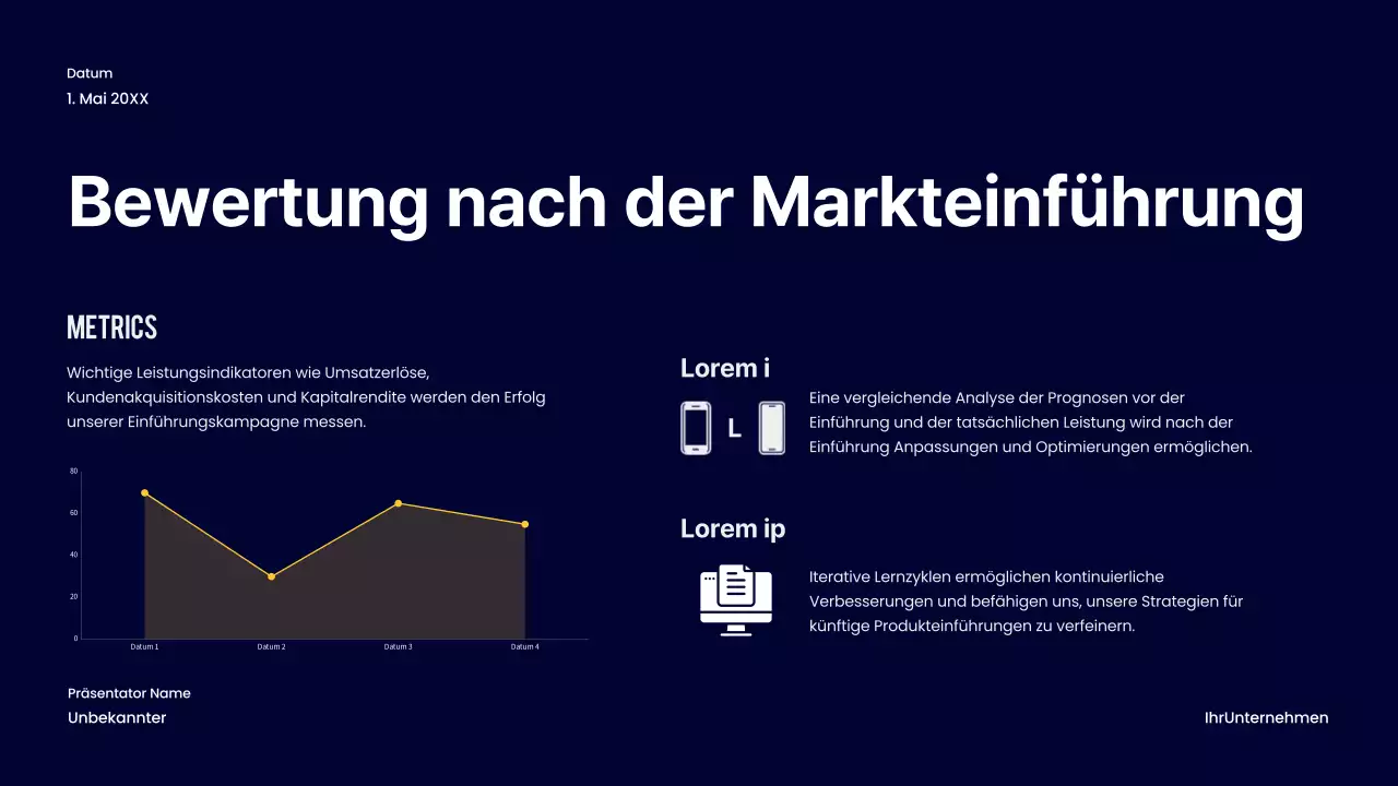 Navy Bold Product Launch Geschäftsstrategie