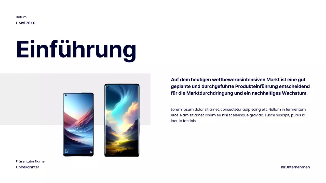 Navy Bold Product Launch Geschäftsstrategie