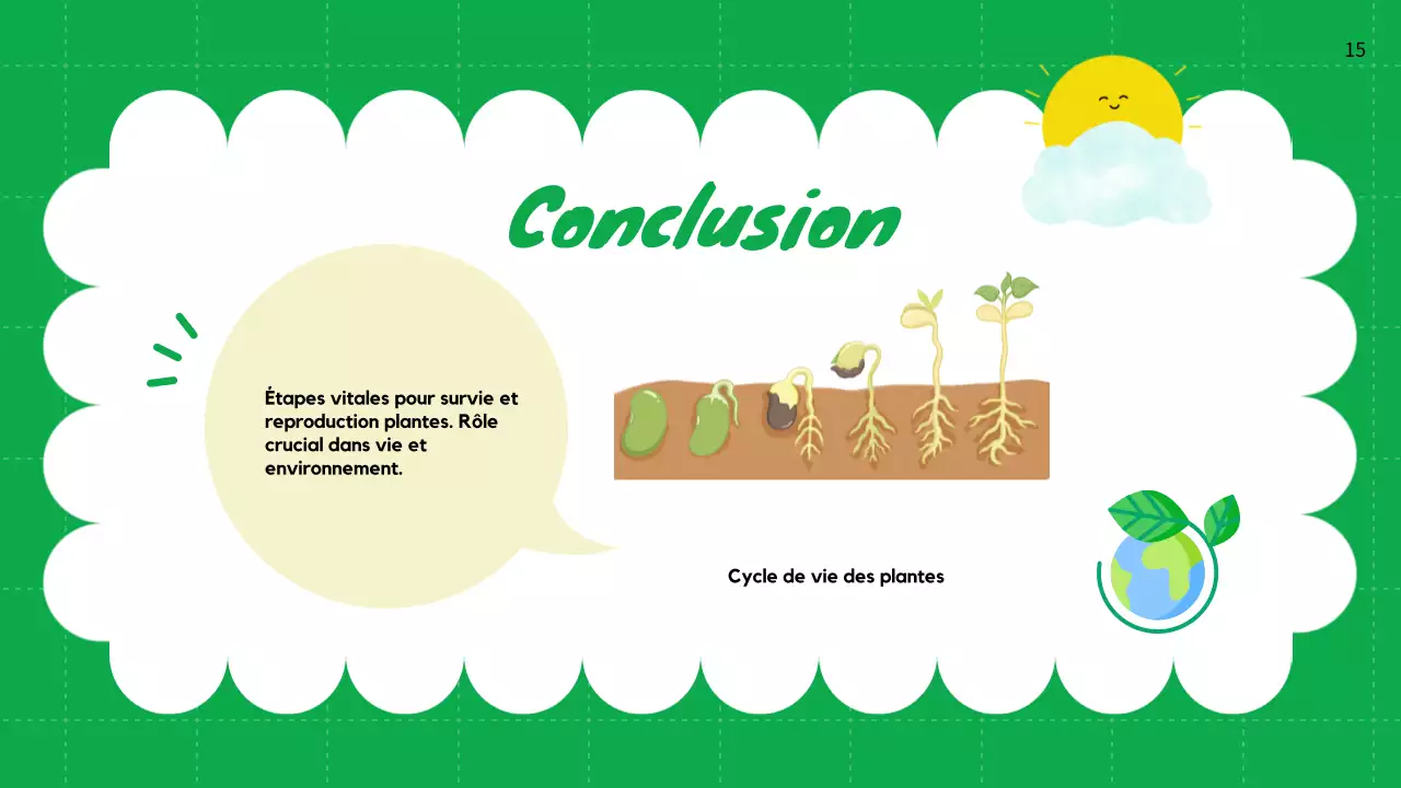 Plaine verte Cycles de vie des plantes Matériel de classe