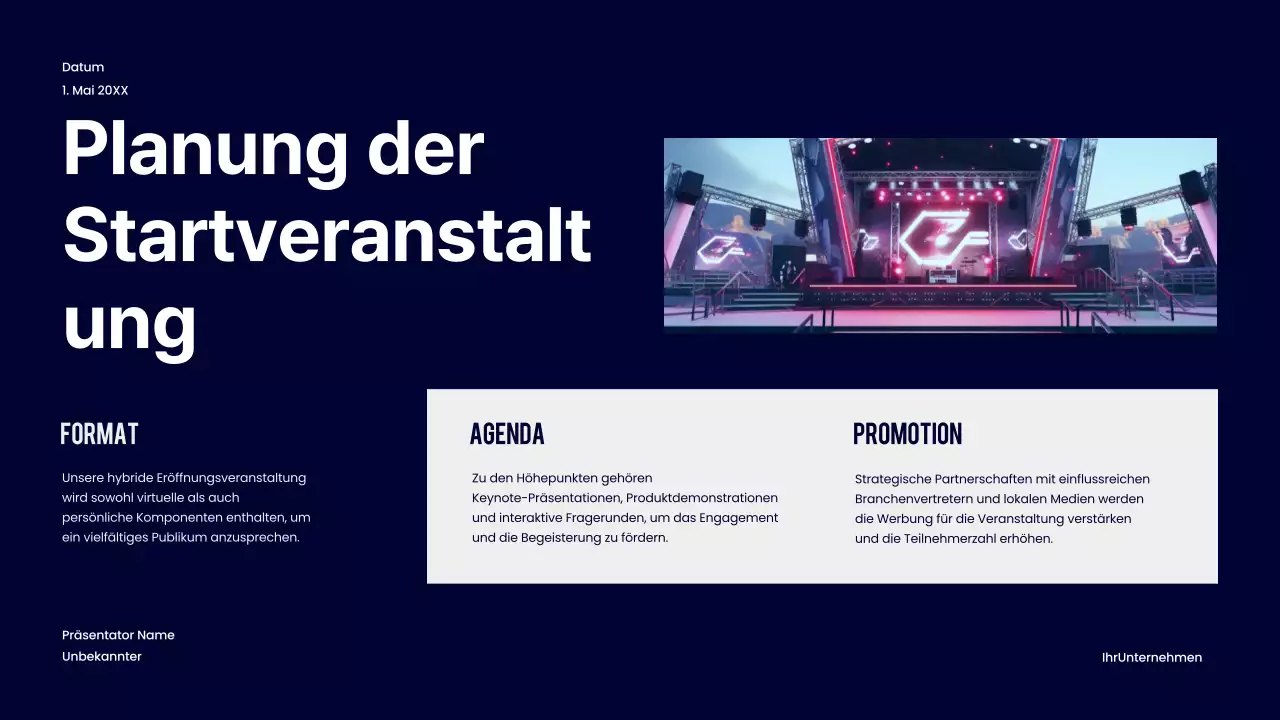 Navy Bold Product Launch Geschäftsstrategie