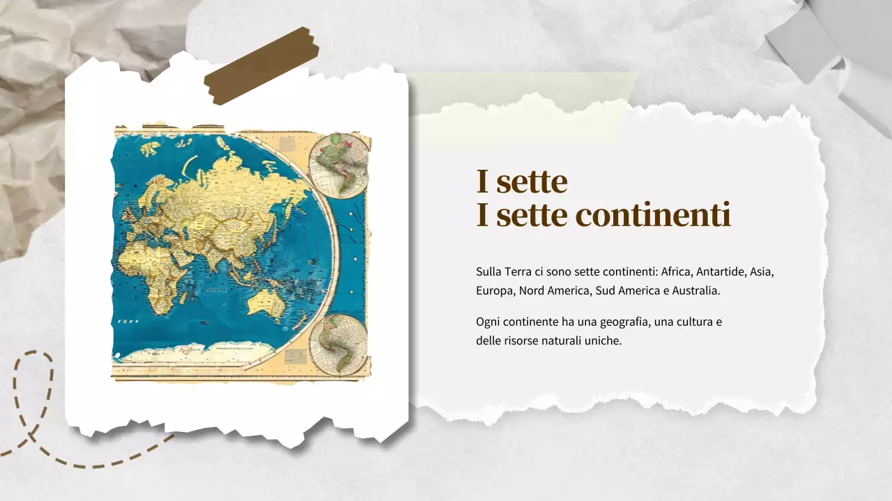 Materiale di classe per la geografia mondiale classica marrone avorio