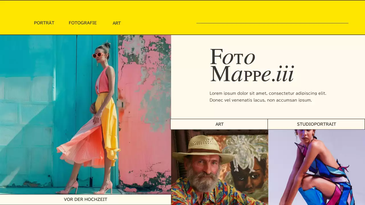 Rosa und blauer Trend Kreativ-Portfolio