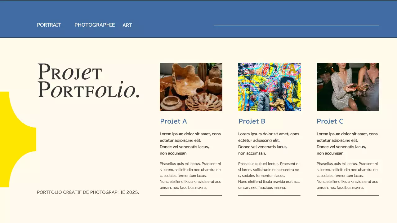 Portefeuille de création sur les tendances roses et bleues