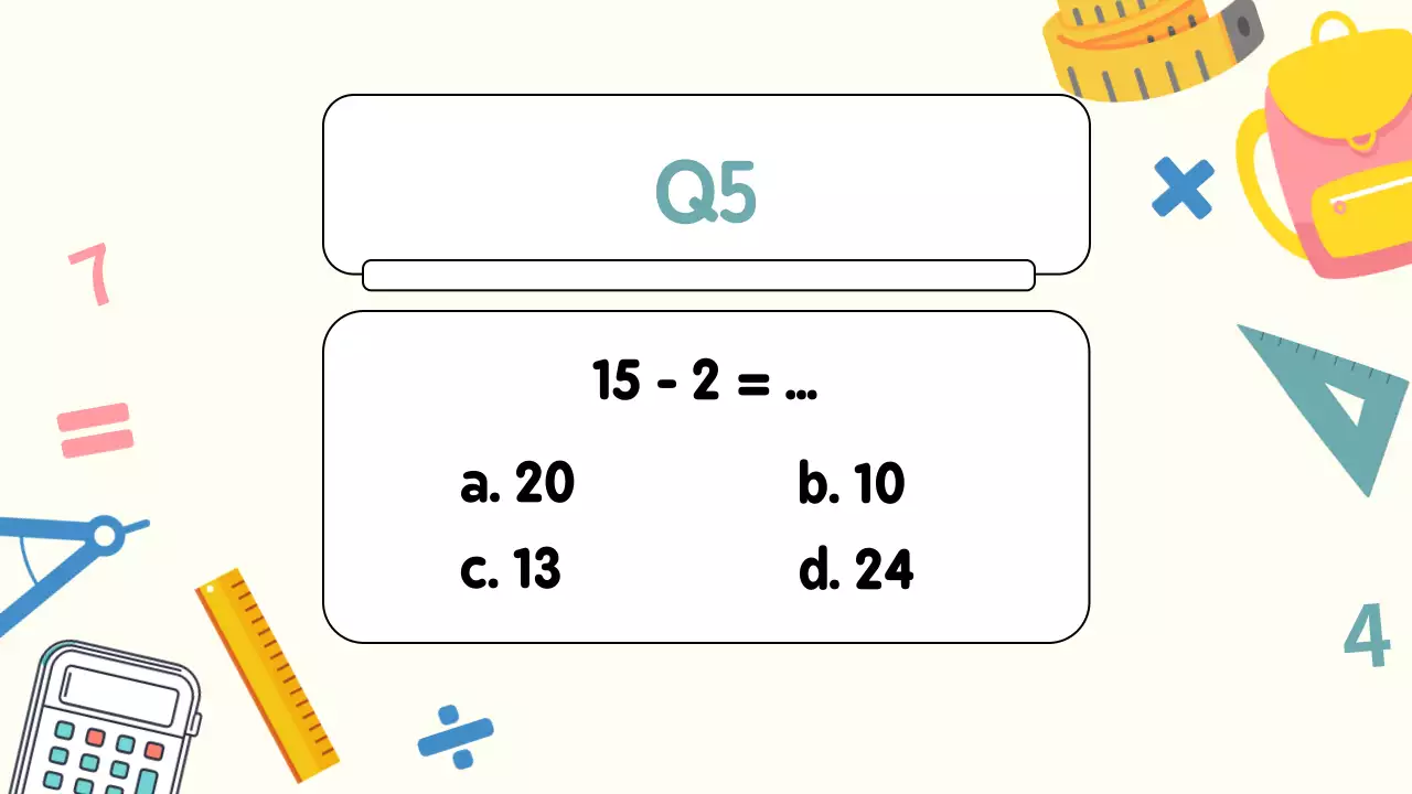 Matériel d'étude du Quiz mathématique de la Plaine Jaune