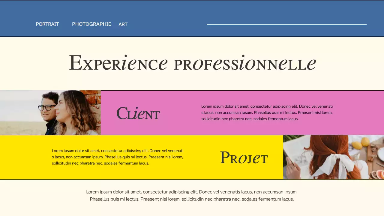 Portefeuille de création sur les tendances roses et bleues