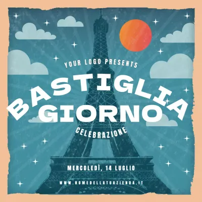 Modello di illustrazione blu per il giorno della Bastiglia