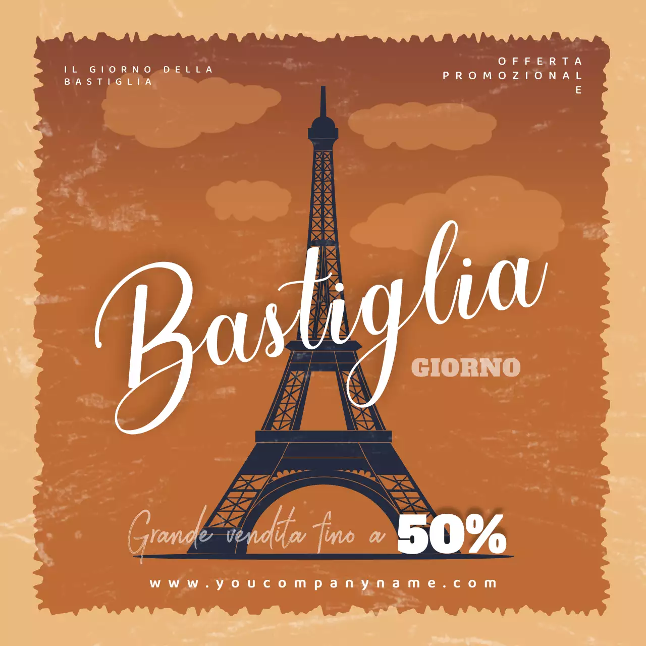 Post instagram sui saldi per la Giornata della Bastiglia