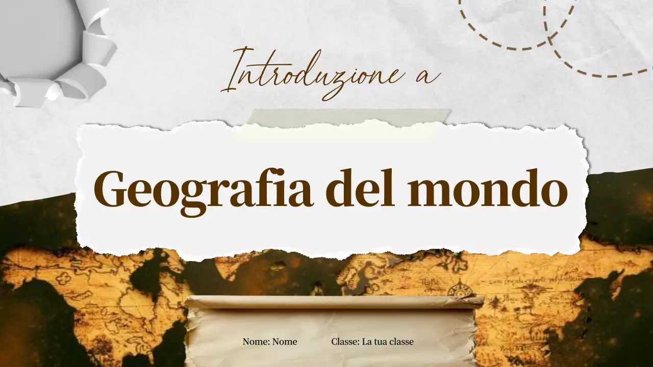 Materiale di classe per la geografia mondiale classica marrone avorio