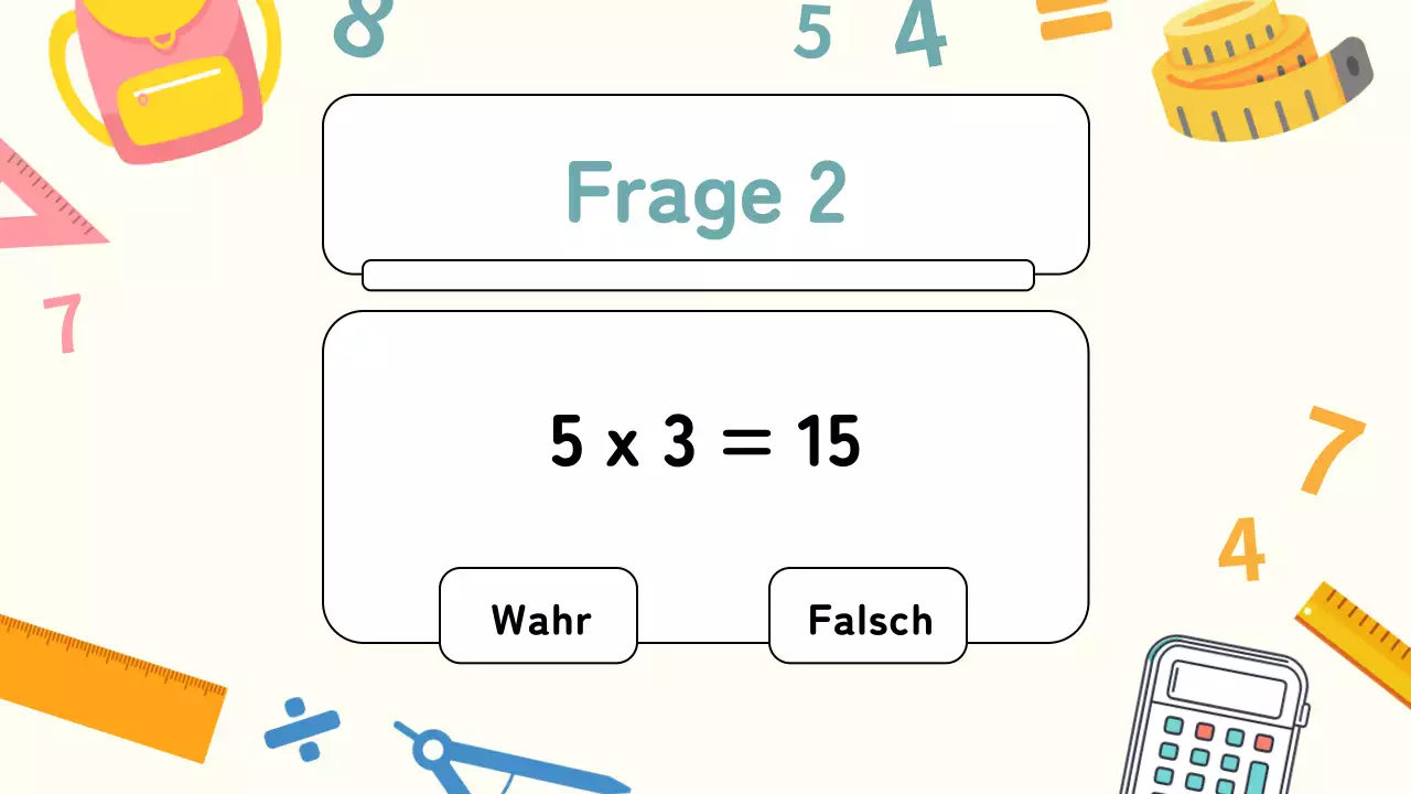 Yellow Plain Mathematik Quiz Studienmaterial