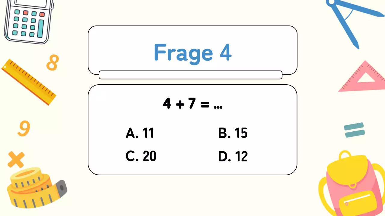 Yellow Plain Mathematik Quiz Studienmaterial