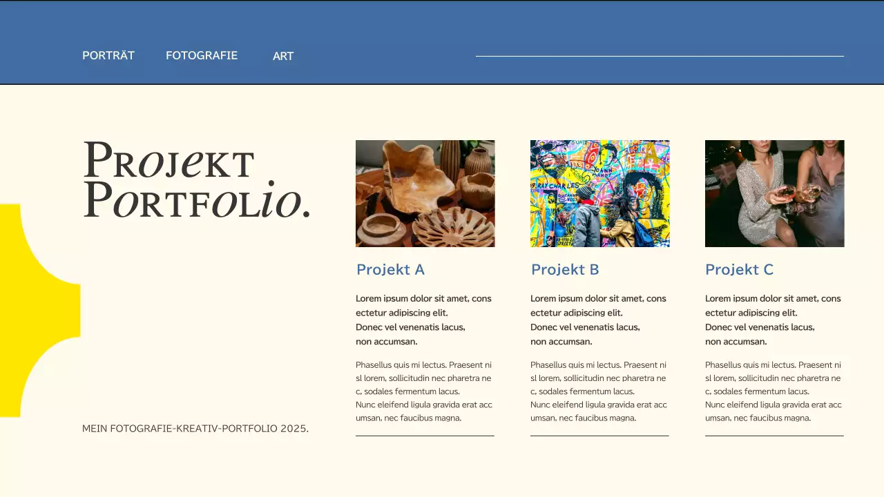 Rosa und blauer Trend Kreativ-Portfolio