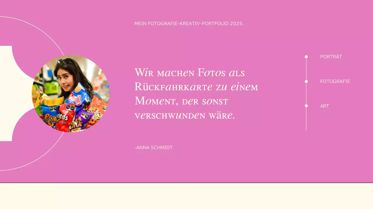 Rosa und blauer Trend Kreativ-Portfolio