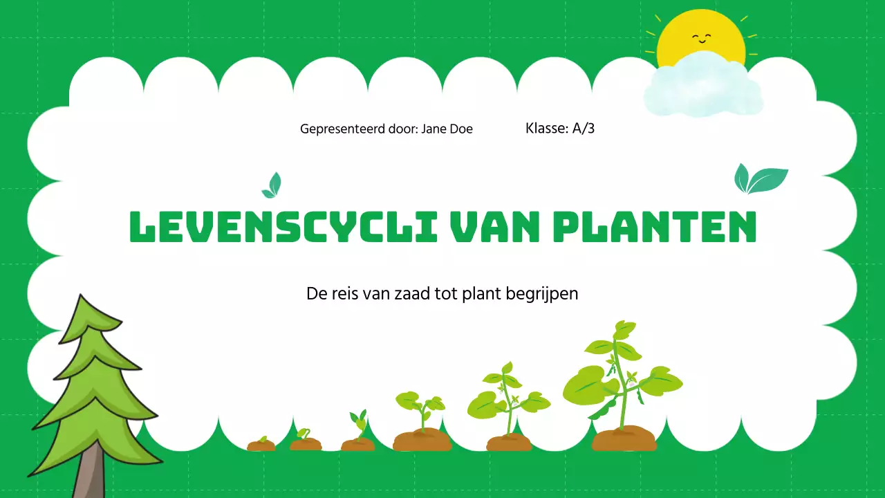 Groene vlakte Levenscycli van planten Lesmateriaal