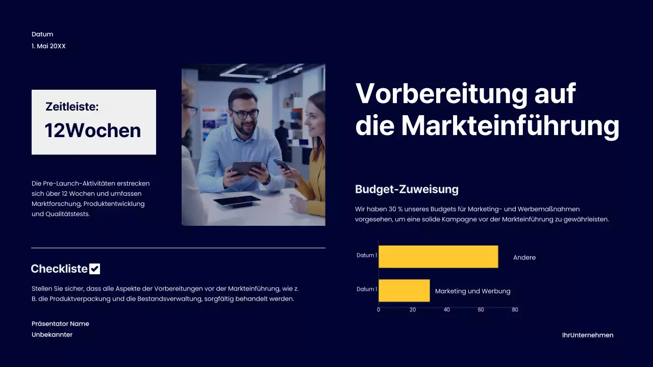 Navy Bold Product Launch Geschäftsstrategie