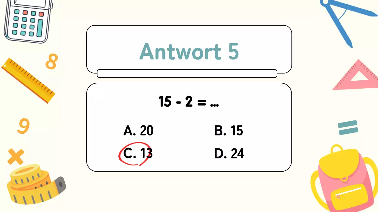 Yellow Plain Mathematik Quiz Studienmaterial