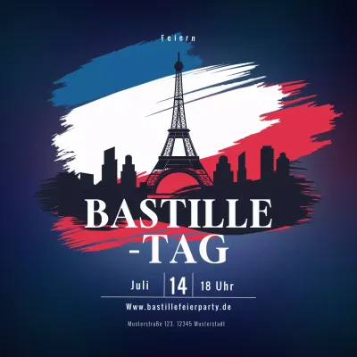 Rot-blaue moderne Bastille Day-Feier