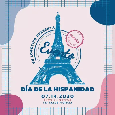 Plantilla vintage instagram fiesta día de la Bastilla