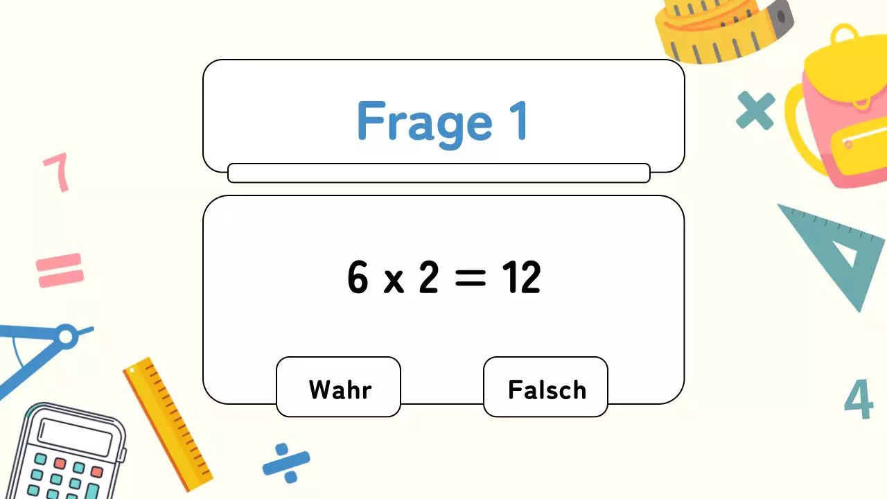 Yellow Plain Mathematik Quiz Studienmaterial