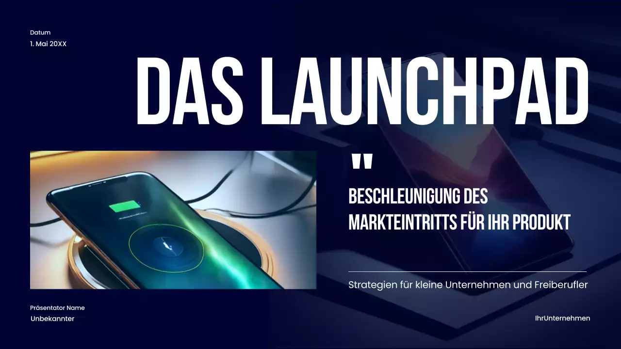 Navy Bold Product Launch Geschäftsstrategie