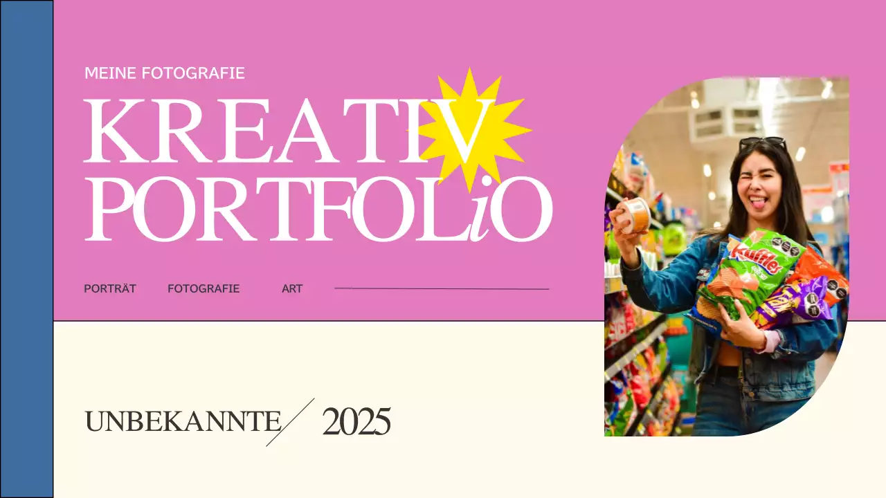 Rosa und blauer Trend Kreativ-Portfolio