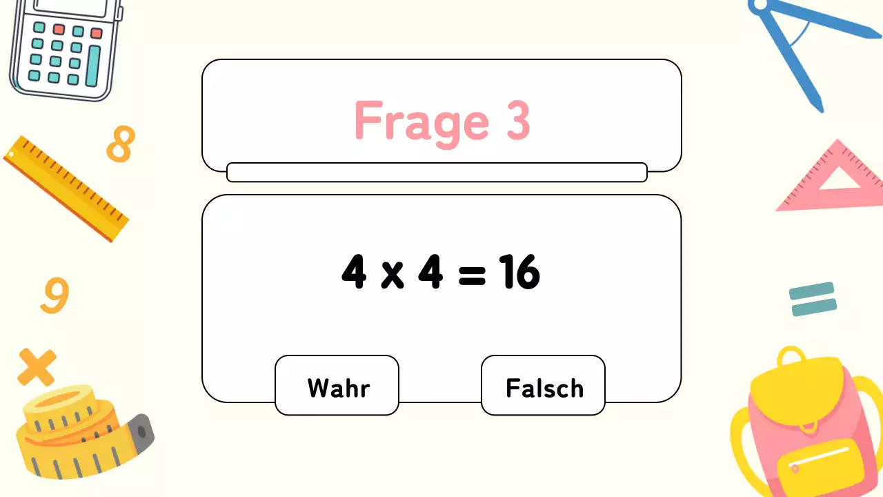 Yellow Plain Mathematik Quiz Studienmaterial