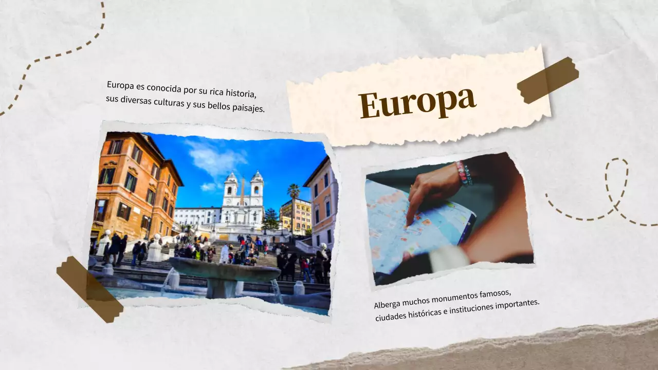 Marrón Marfil Clásico Material de clase de Geografía Mundial