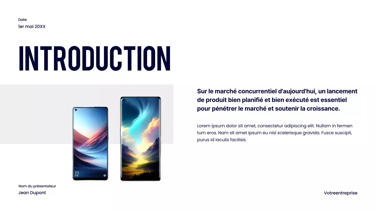 Stratégie commerciale pour le lancement du produit Navy Bold