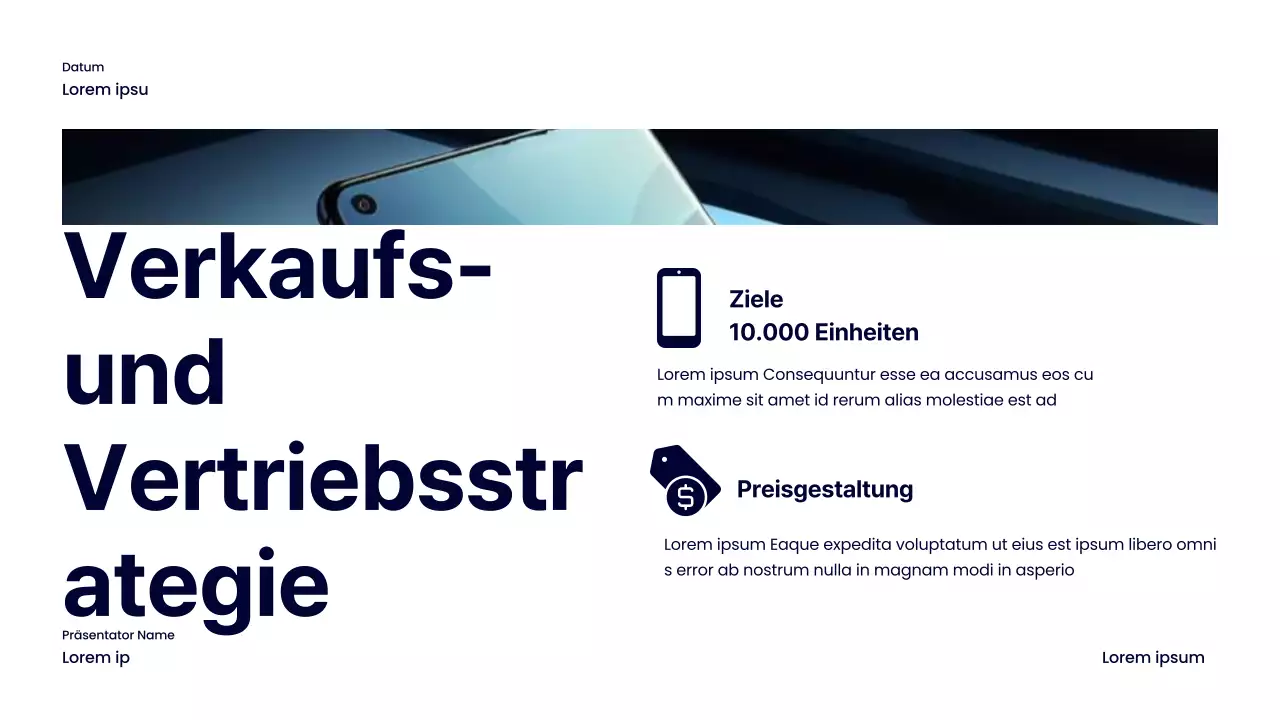 Navy Bold Product Launch Geschäftsstrategie