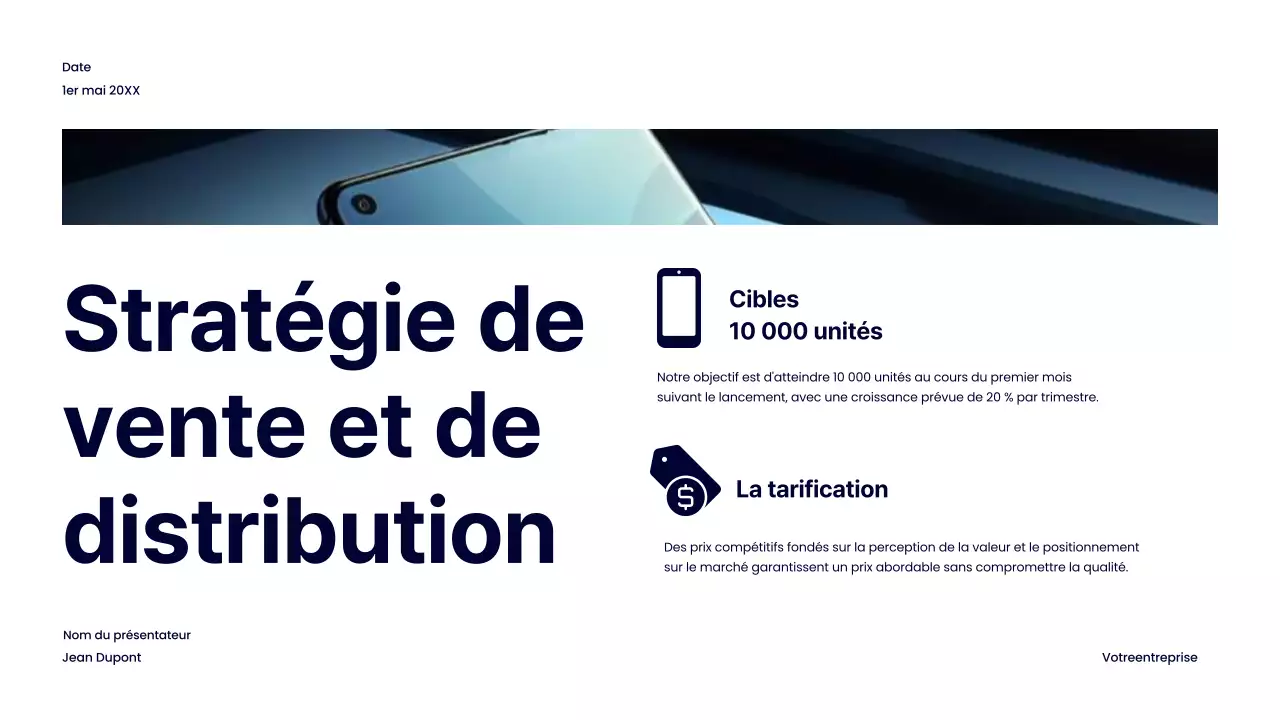 Stratégie commerciale pour le lancement du produit Navy Bold