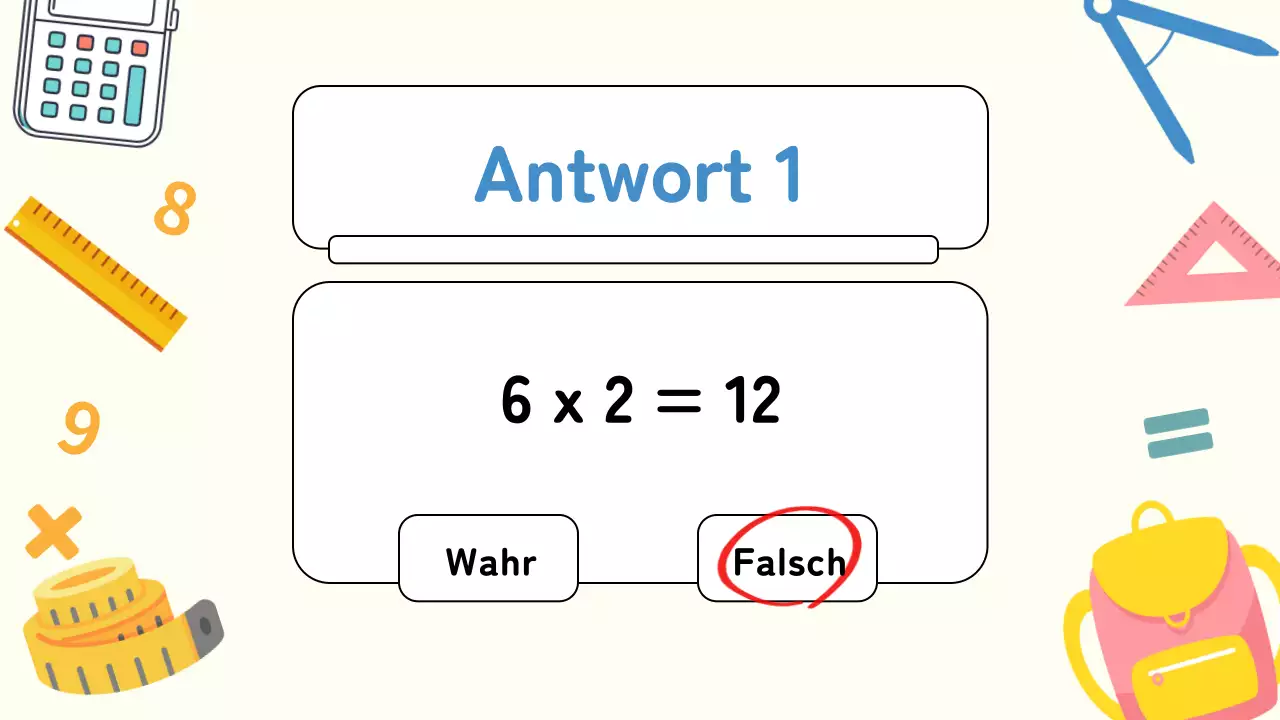Yellow Plain Mathematik Quiz Studienmaterial
