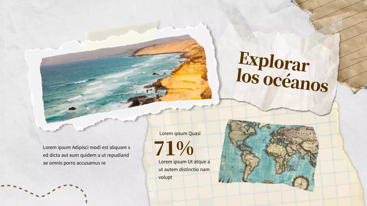 Marrón Marfil Clásico Material de clase de Geografía Mundial