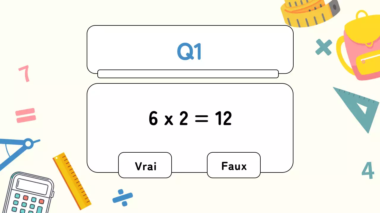 Matériel d'étude du Quiz mathématique de la Plaine Jaune